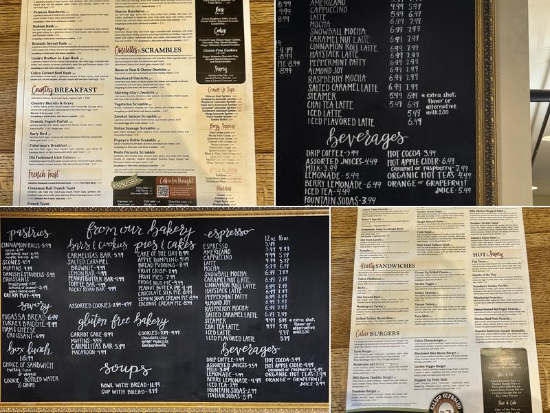 Mt. Vernon Calico Cupboard Café & Bakery Menu