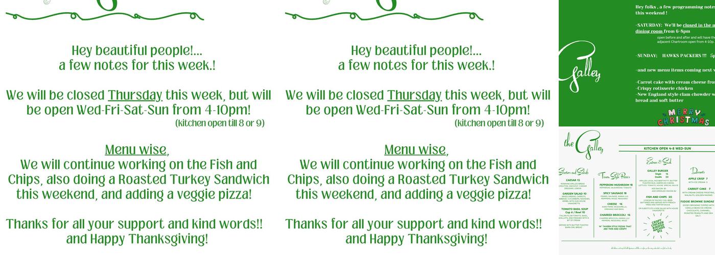 The Galley Restaurant and Lounge Menu