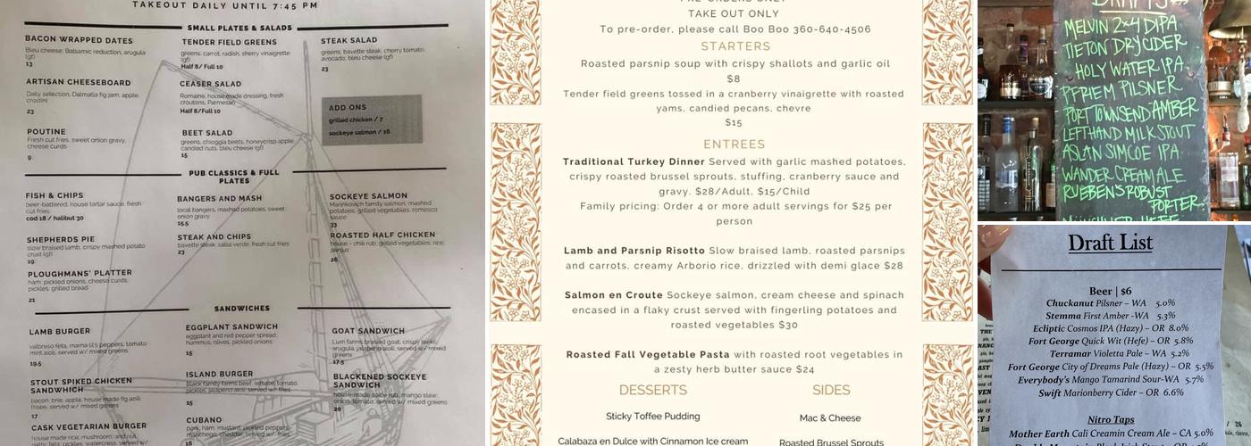 Cask & Schooner Public House & Restaurant Menu