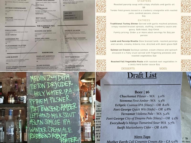 Cask & Schooner Public House & Restaurant Menu