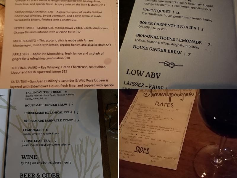 The Barnacle Menu