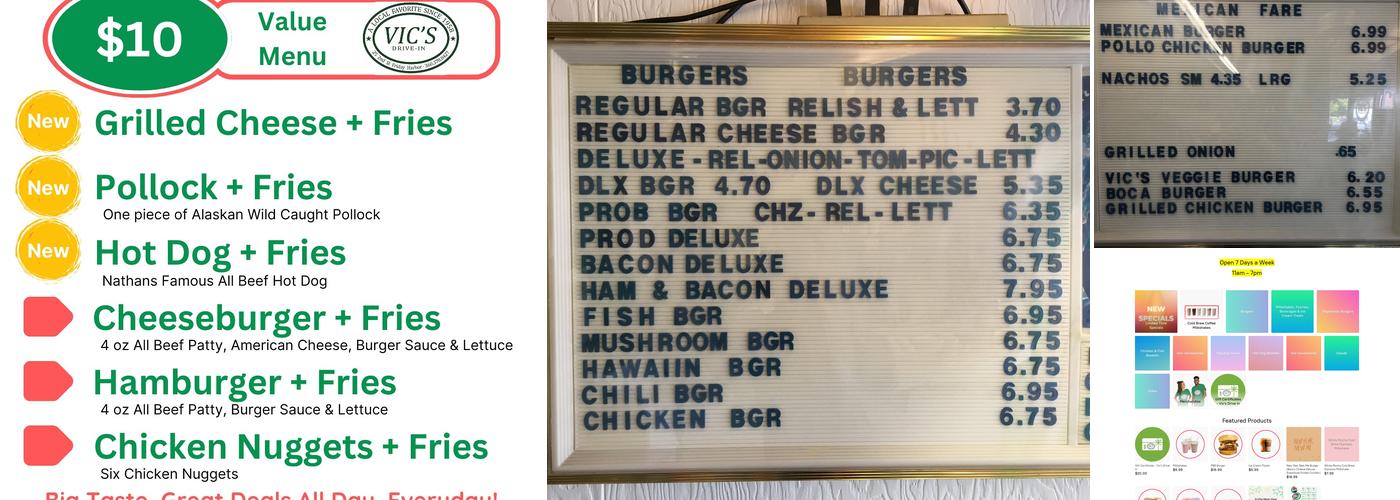 Vic's Drive In Menu
