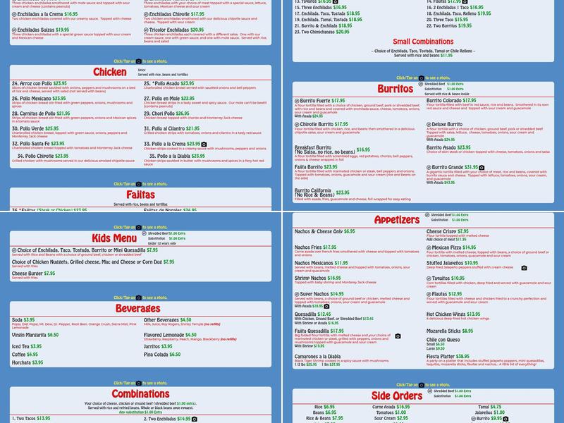 El Agave Mexican Restaurant Menu