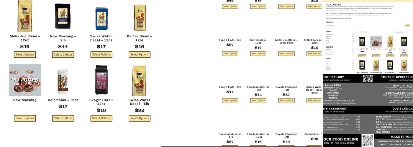 Moka Joe Coffee House Menu