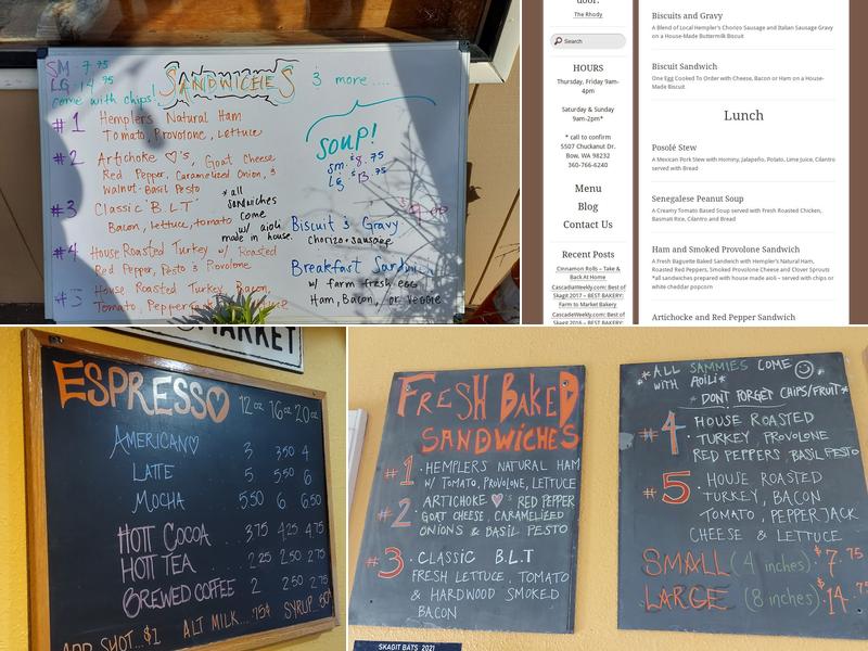 Farm To Market Bakery Menu