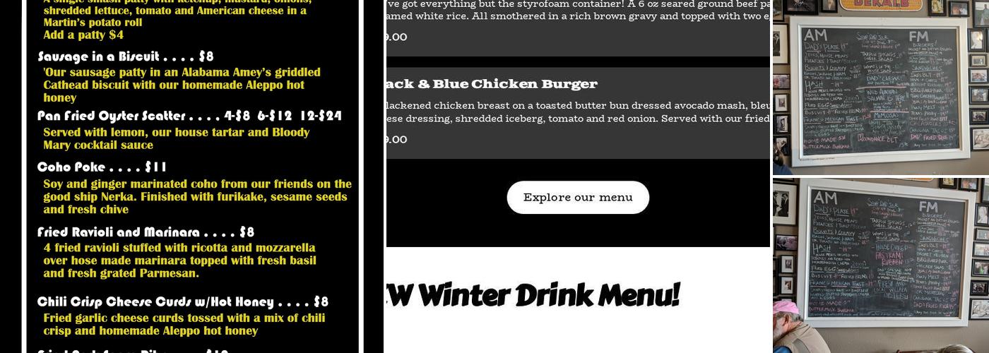 Dad's Diner Menu