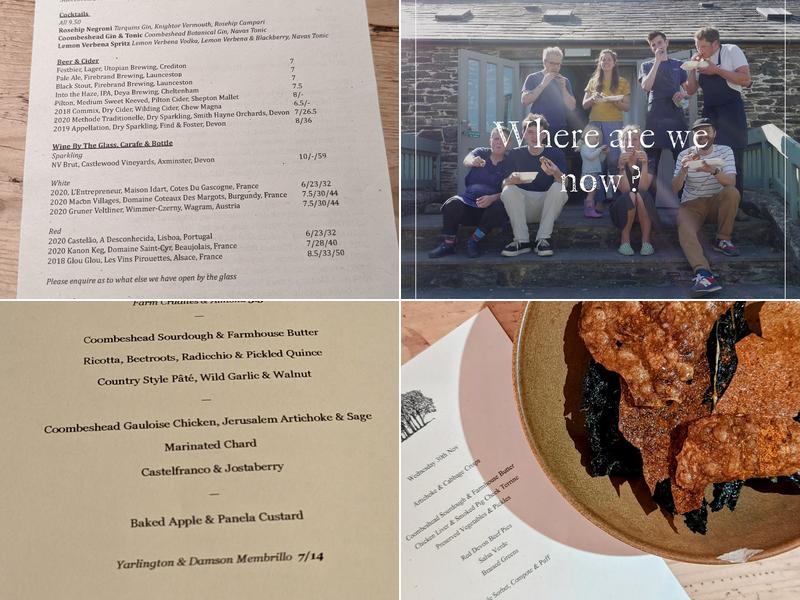 Coombeshead Farm Menu
