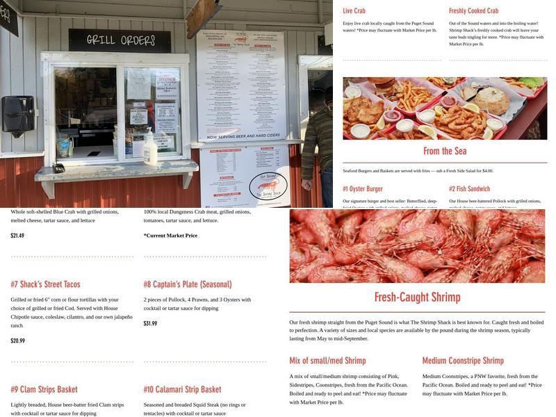 The Shrimp Shack Menu