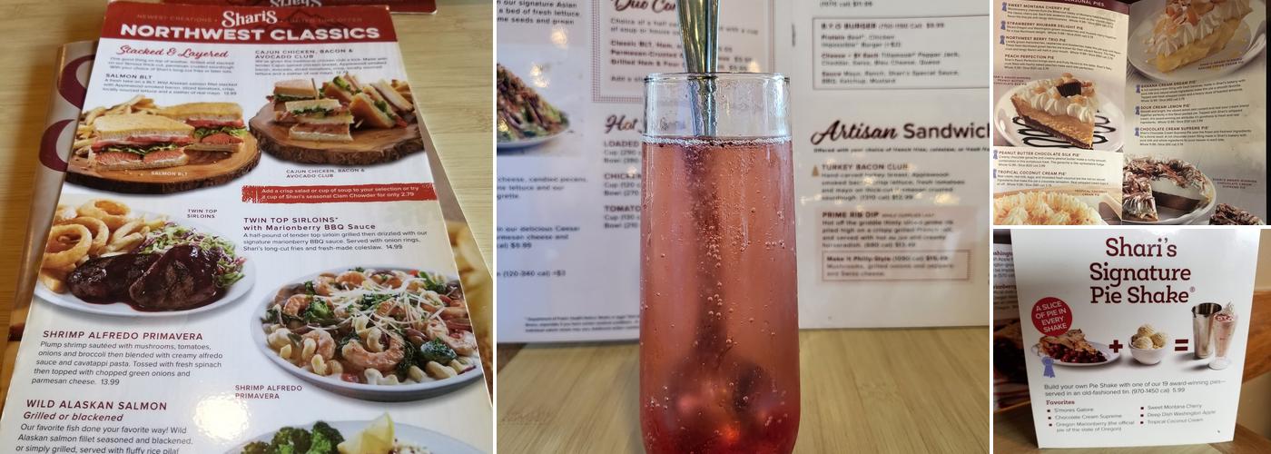 Shari's Cafe and Pies Menu