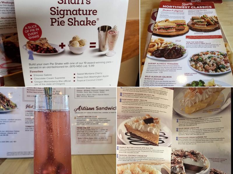 Shari's Cafe and Pies Menu