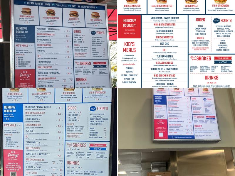 Burgermaster Menu