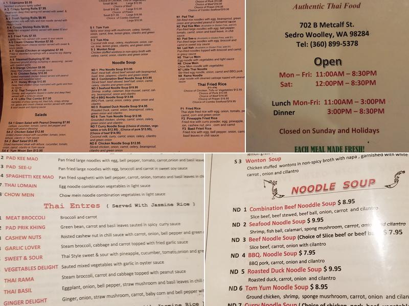 Little Thailand Menu