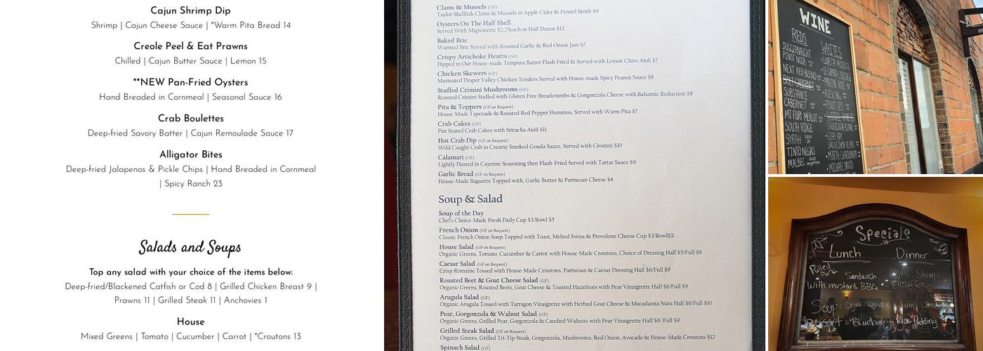 Poirier's on the River Menu