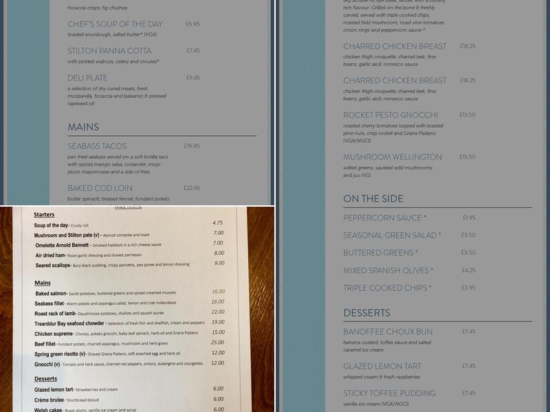 Bay Restaurant at The Trearddur Bay Hotel Menu