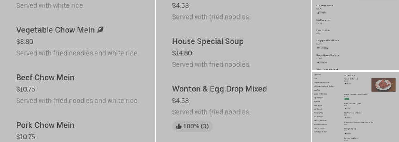 Sin Yu Menu