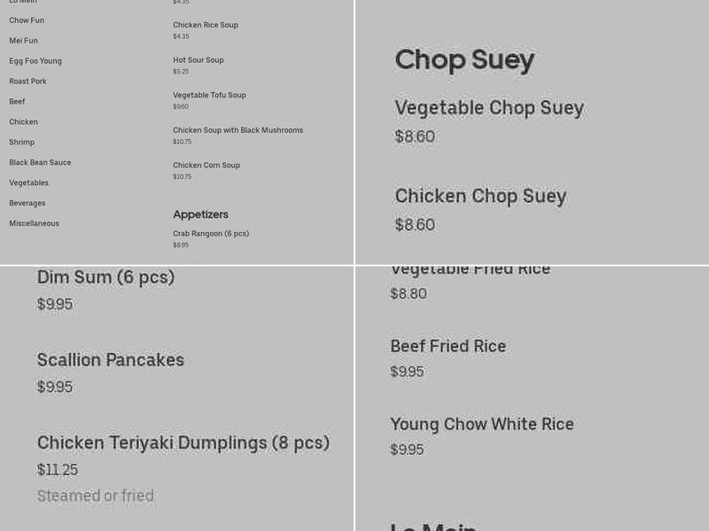 Hung Shanghai Restaurant Menu