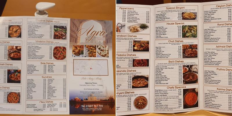 Agra Menu