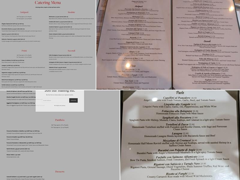 Piccola Trattoria Menu