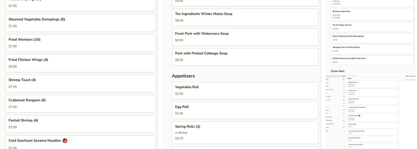 Szechuan Delight Chinese Menu