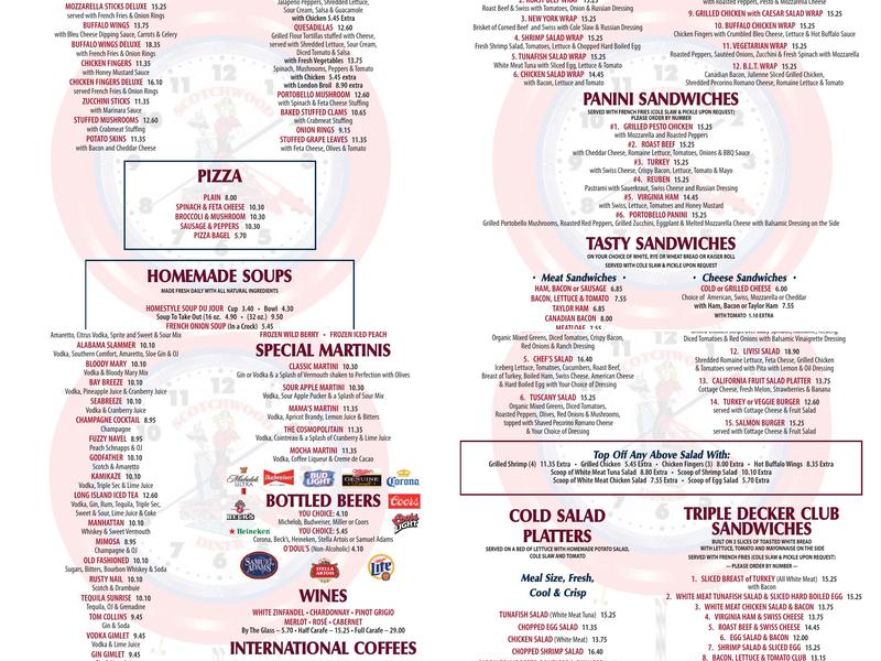 Scotchwood Diner Menu