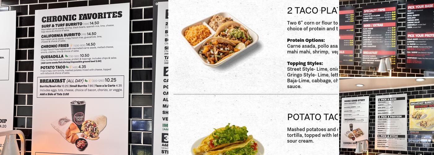 Chronic Tacos Saugus Menu