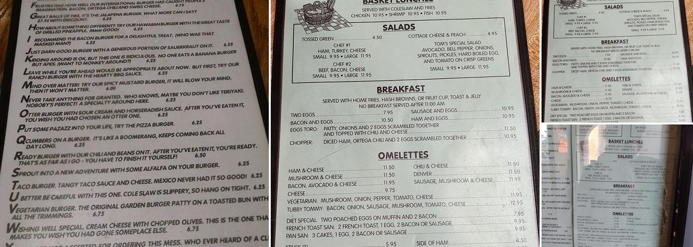 Tom's Menu