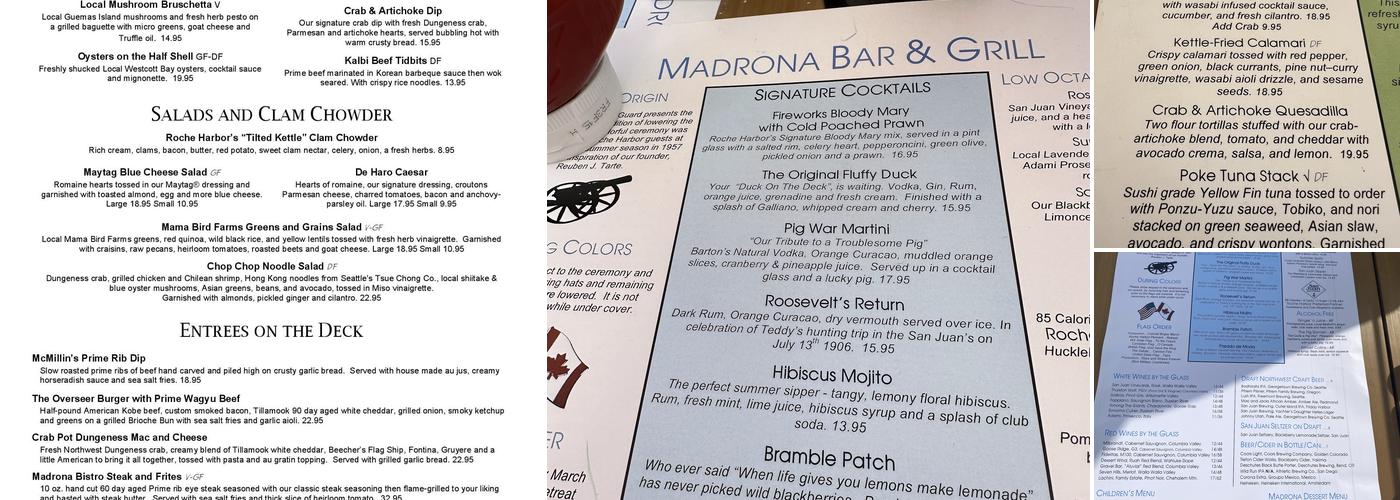The Madrona Bar & Grill Menu