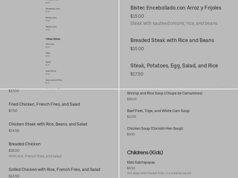 Victor's Restaurant Menu