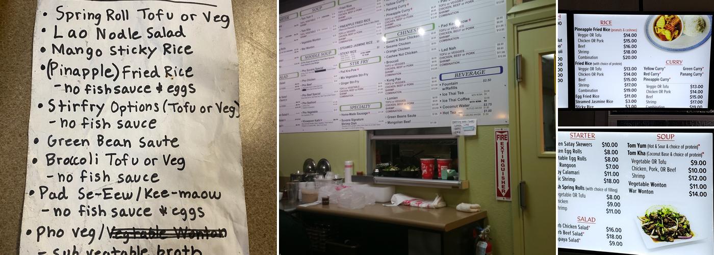 Suvans Kitchen Menu