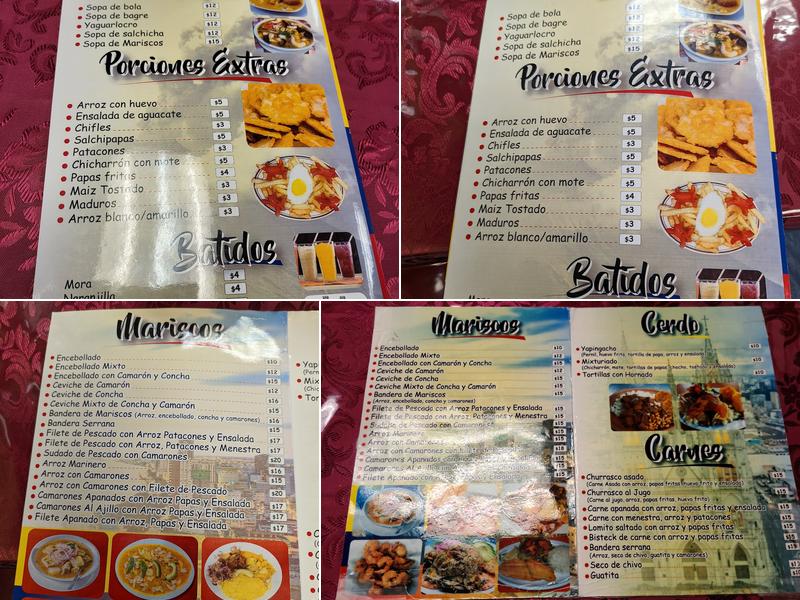 Rincon Ecuatoriano Menu
