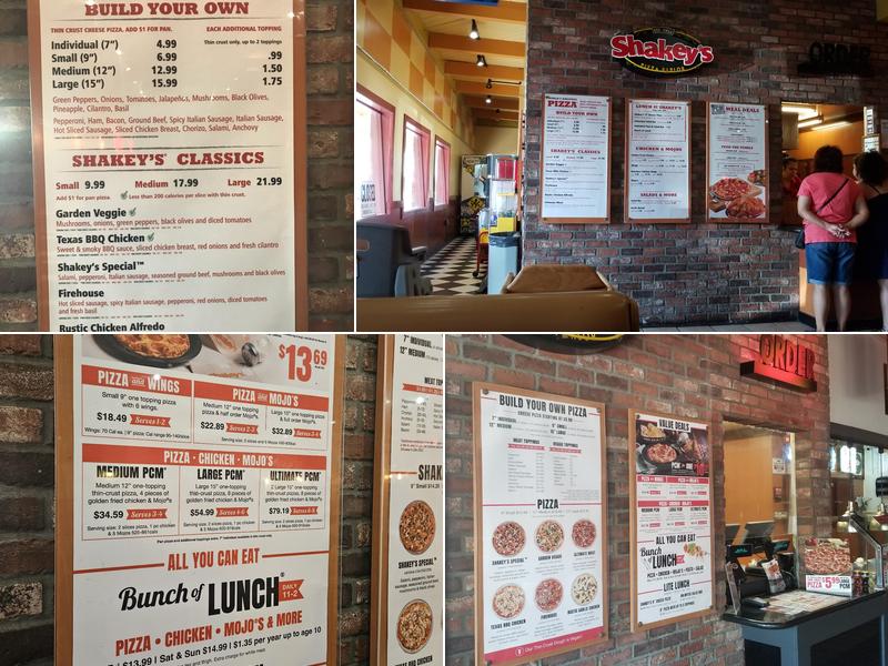 Shakey's Pizza Parlor Menu