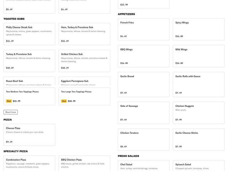 L.A.'S BEST PIZZA Menu