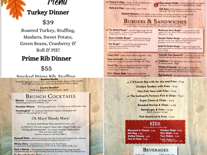 Lockspot Cafe Menu