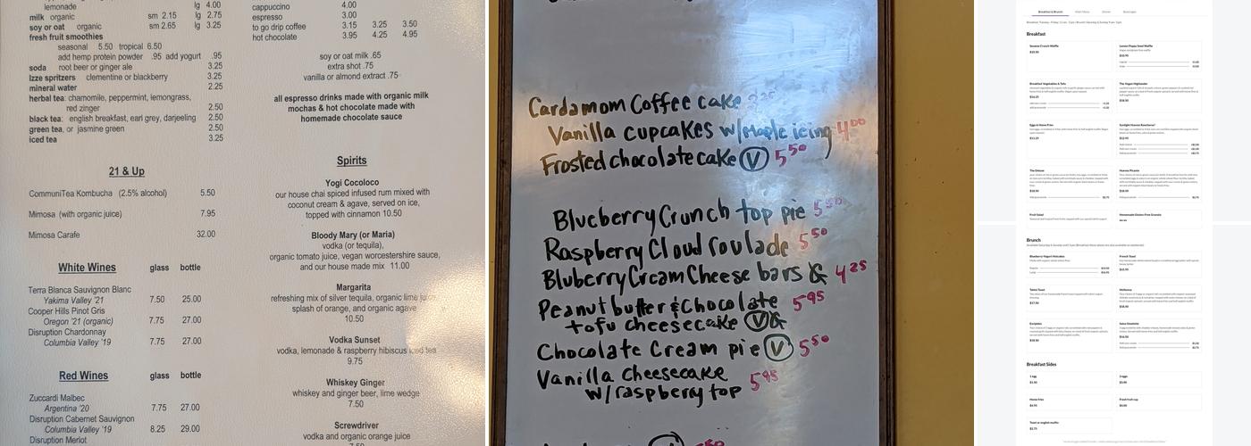 Sunlight Cafe Menu
