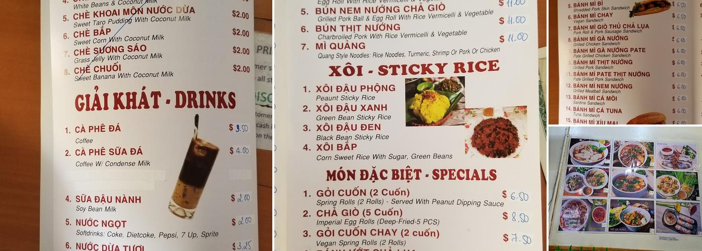 Valley Sandwiches Menu