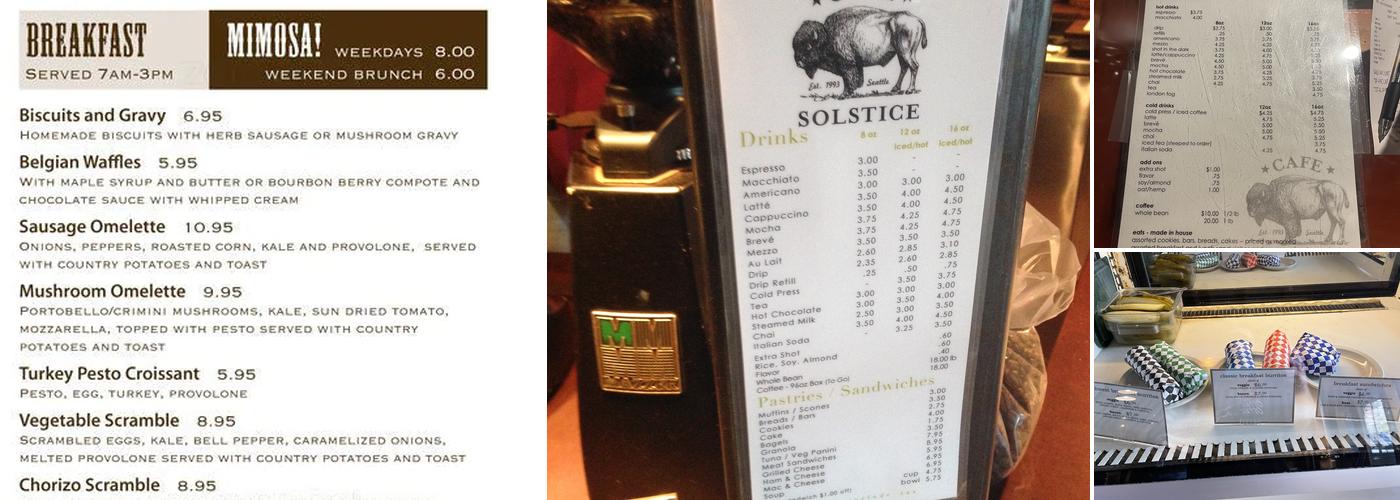 Cafe Solstice Menu