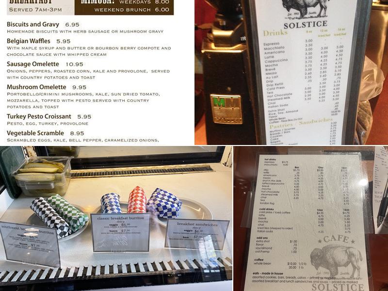Cafe Solstice Menu