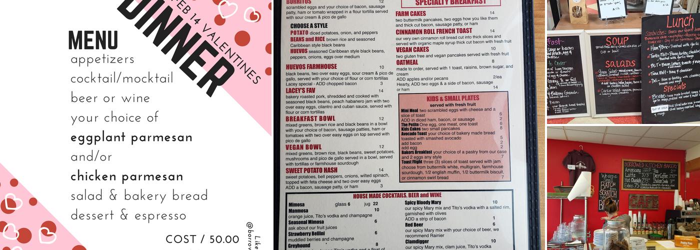 Borrowed Kitchen Bakery Menu