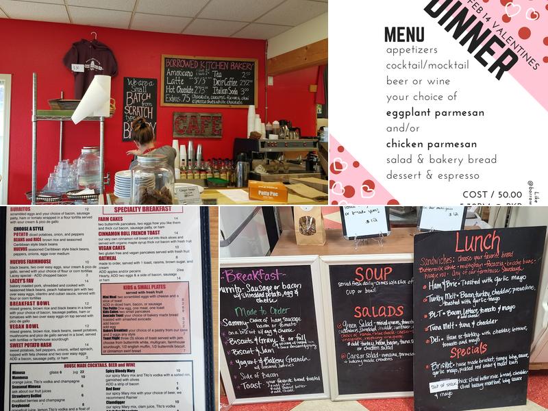 Borrowed Kitchen Bakery Menu