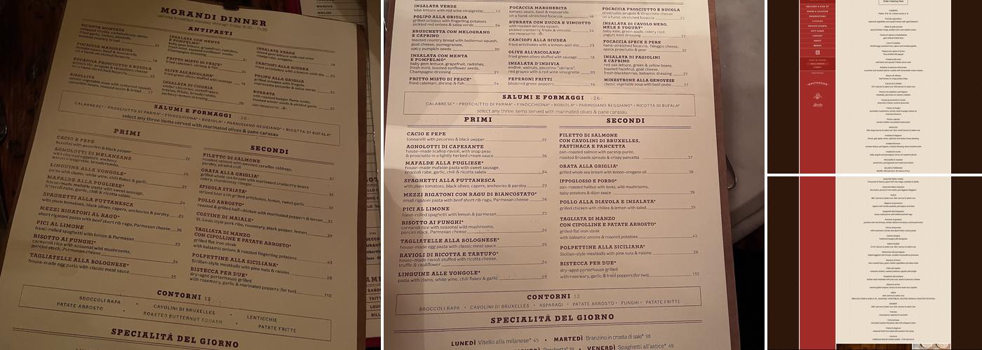 Morandi Menu