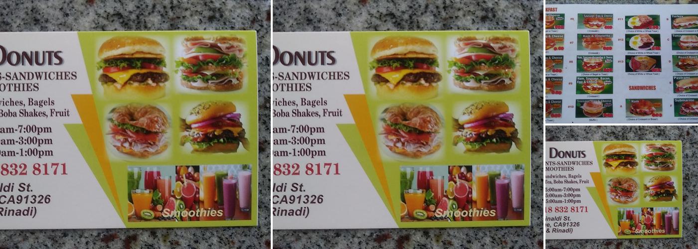 Cafe Donuts Menu
