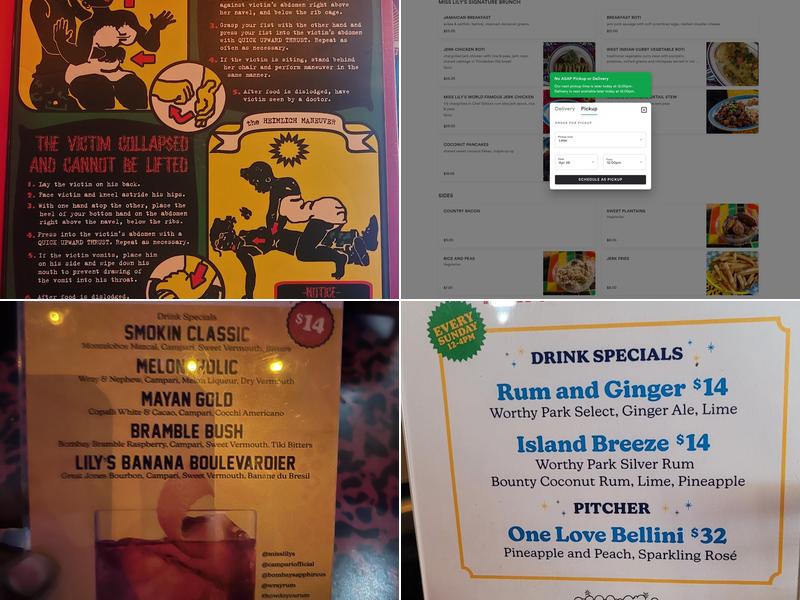 Miss Lily's 7A Cafe Menu