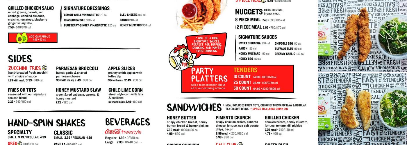 PDQ Chicken Menu