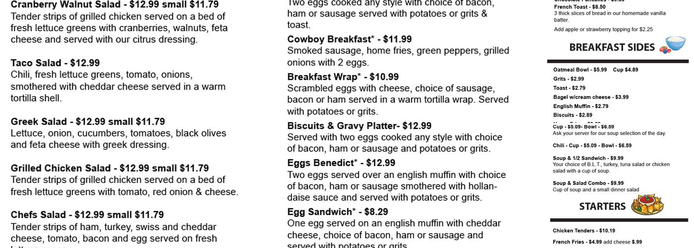 Lil Bits Cafe Menu