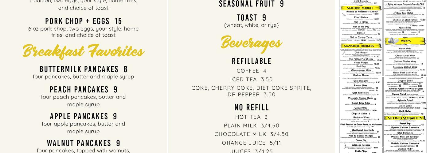 Ramshackle Cafe Menu