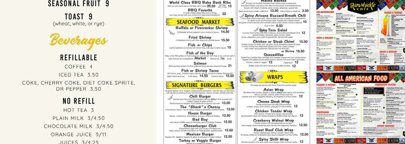 Ramshackle Cafe Menu