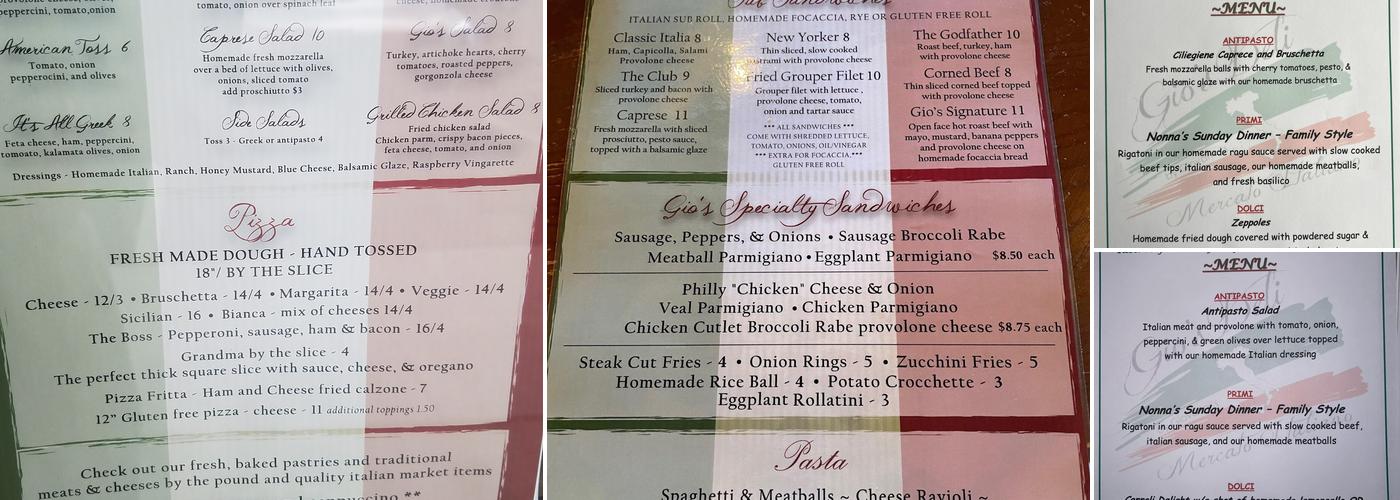 Gio's Deli Menu