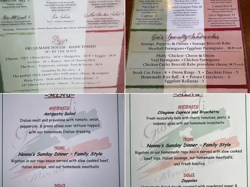 Gio's Deli Menu