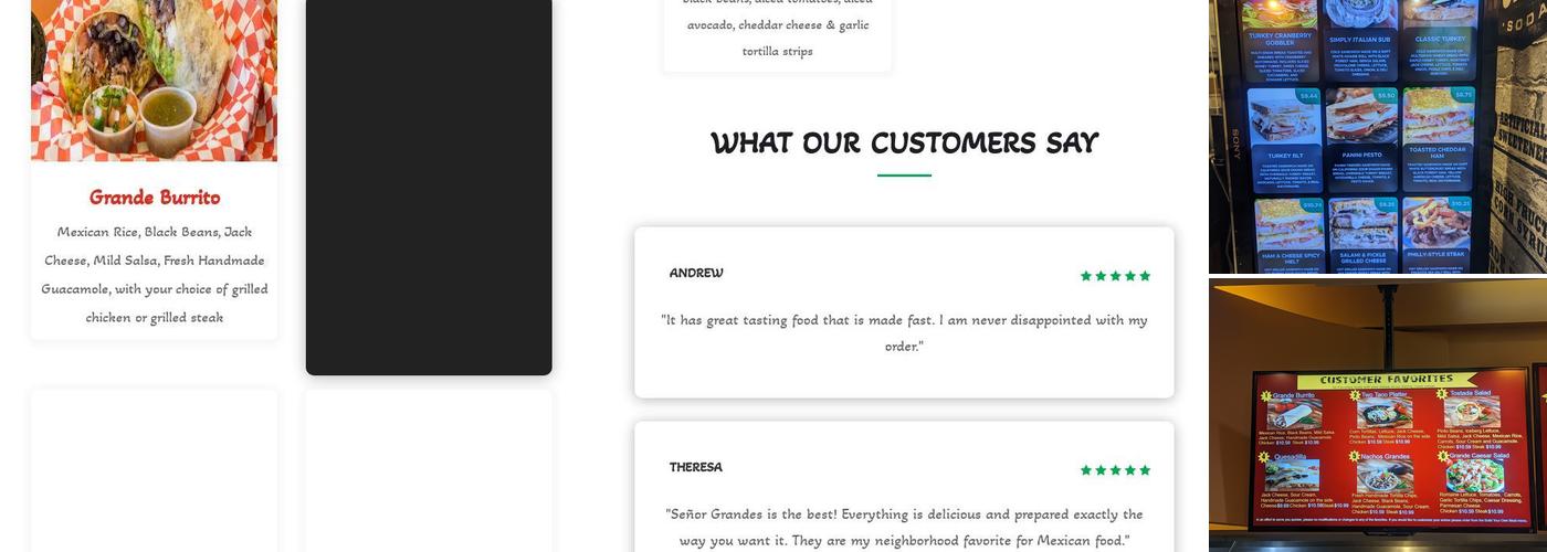 Señor Grandes Fresh Mexican Grill Menu