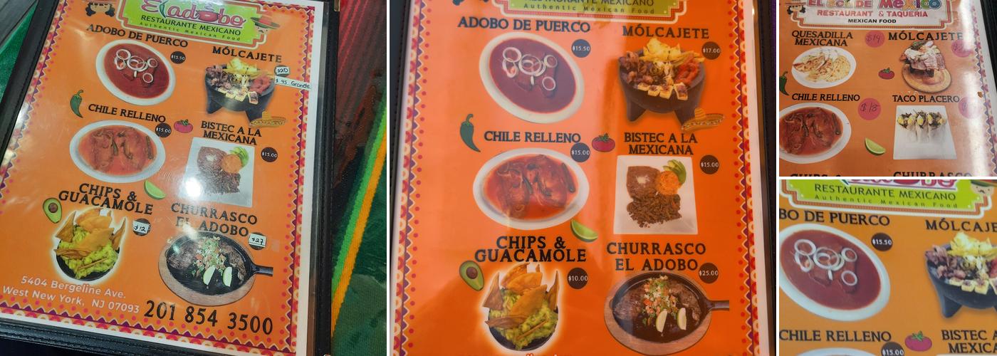 El Sol de Mexico Menu